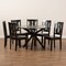 Baxton Studio Mare Modern and Contemporary Transitional Dark Brown Finished Wood 7-Piece Dining Set 177-11377-10894-Zoro - alternate 8